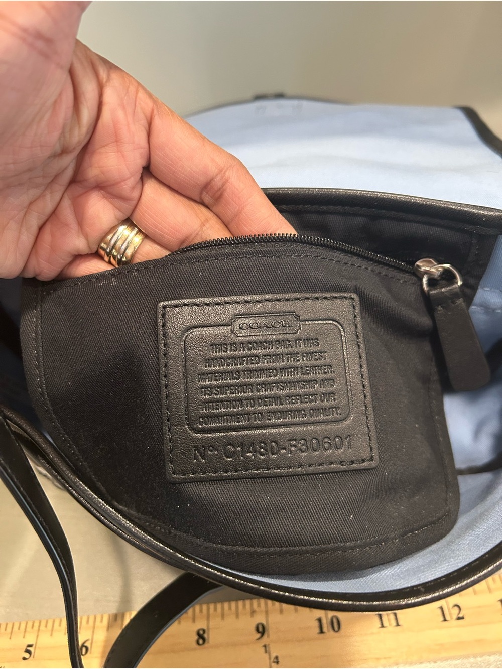 Coach Black/grey Signature Canvas Crossbody Saddle Bag - Picture 11 of 11